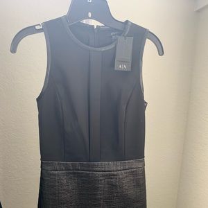 Armani Exchange dress with faux leather trim